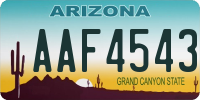 AZ license plate AAF4543