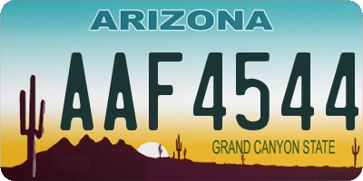 AZ license plate AAF4544