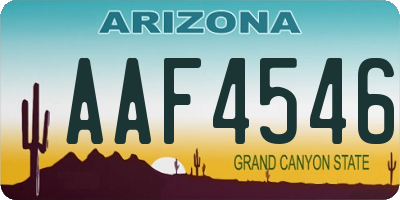 AZ license plate AAF4546