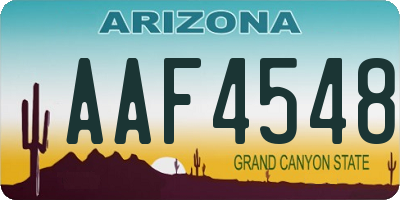 AZ license plate AAF4548