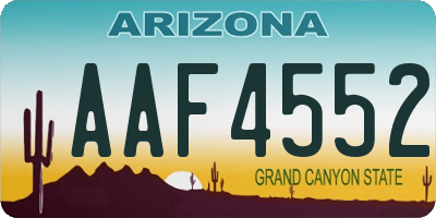 AZ license plate AAF4552