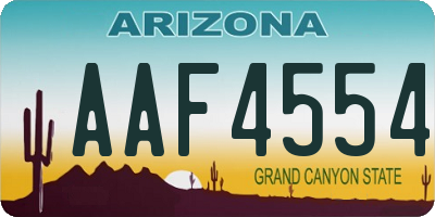 AZ license plate AAF4554
