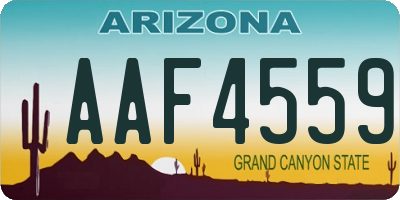 AZ license plate AAF4559