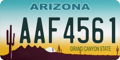 AZ license plate AAF4561