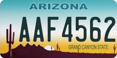 AZ license plate AAF4562