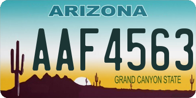 AZ license plate AAF4563