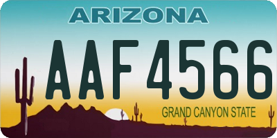 AZ license plate AAF4566