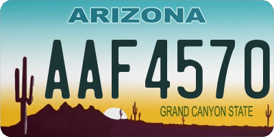 AZ license plate AAF4570