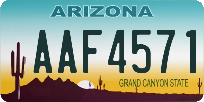 AZ license plate AAF4571