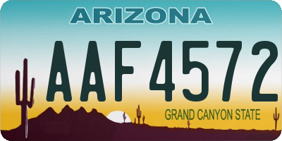 AZ license plate AAF4572