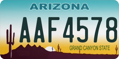 AZ license plate AAF4578