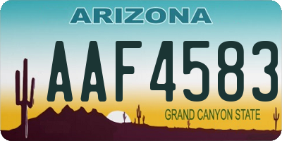 AZ license plate AAF4583