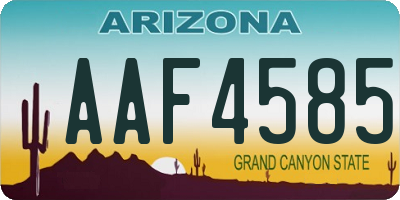 AZ license plate AAF4585