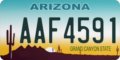 AZ license plate AAF4591