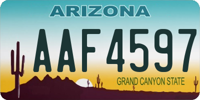 AZ license plate AAF4597
