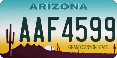 AZ license plate AAF4599