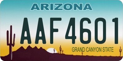 AZ license plate AAF4601