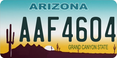 AZ license plate AAF4604