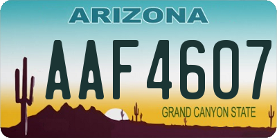 AZ license plate AAF4607