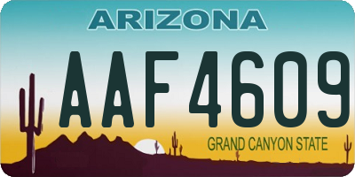 AZ license plate AAF4609