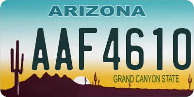 AZ license plate AAF4610