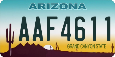 AZ license plate AAF4611