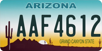 AZ license plate AAF4612