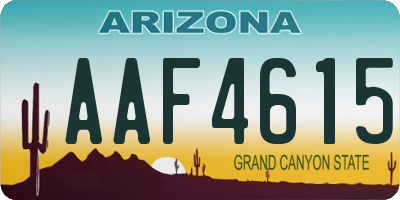 AZ license plate AAF4615