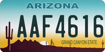 AZ license plate AAF4616