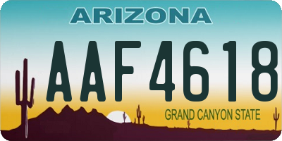 AZ license plate AAF4618