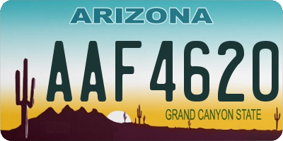 AZ license plate AAF4620