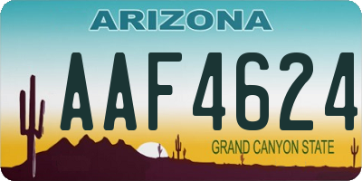 AZ license plate AAF4624