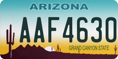 AZ license plate AAF4630