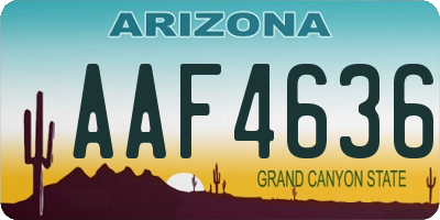 AZ license plate AAF4636