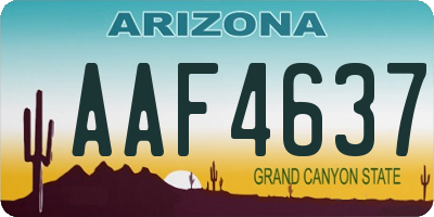 AZ license plate AAF4637