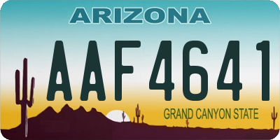 AZ license plate AAF4641