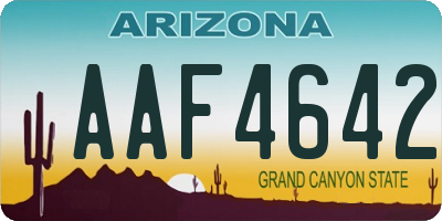 AZ license plate AAF4642