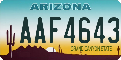 AZ license plate AAF4643