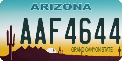 AZ license plate AAF4644