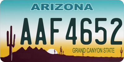 AZ license plate AAF4652