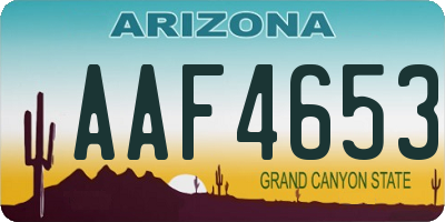 AZ license plate AAF4653