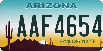 AZ license plate AAF4654