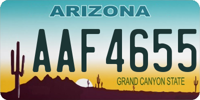 AZ license plate AAF4655