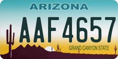 AZ license plate AAF4657