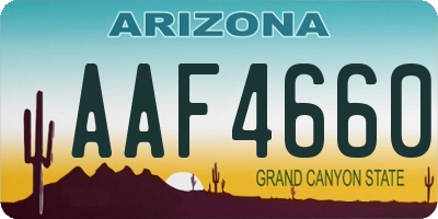 AZ license plate AAF4660