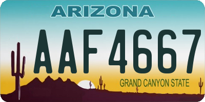 AZ license plate AAF4667