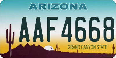 AZ license plate AAF4668