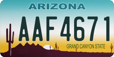 AZ license plate AAF4671