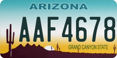 AZ license plate AAF4678