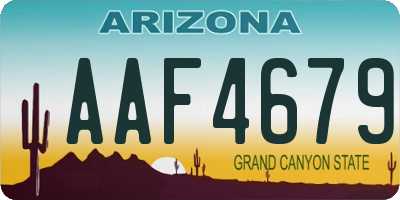 AZ license plate AAF4679